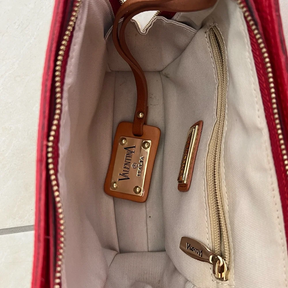 Valentina Red Leather Purse Crossbody Bag - Picture 3 of 8